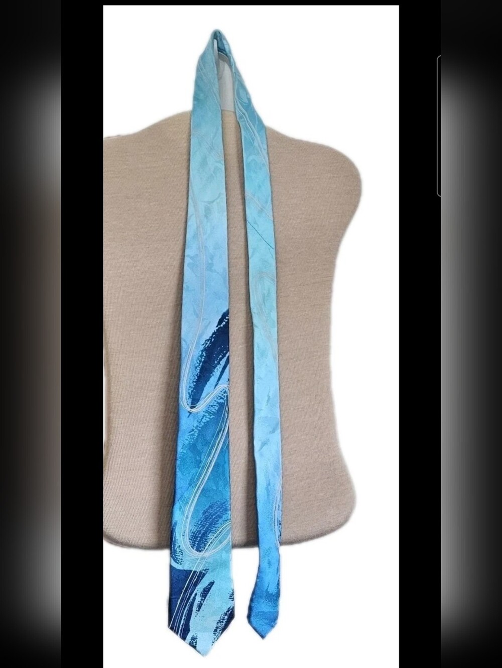 Jerry Garcia Tie Desert Island Collection 64 Silk Abstract Blue Watercolor Mens